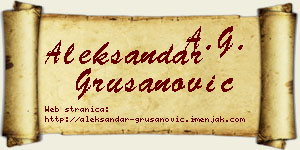 Aleksandar Grušanović vizit kartica